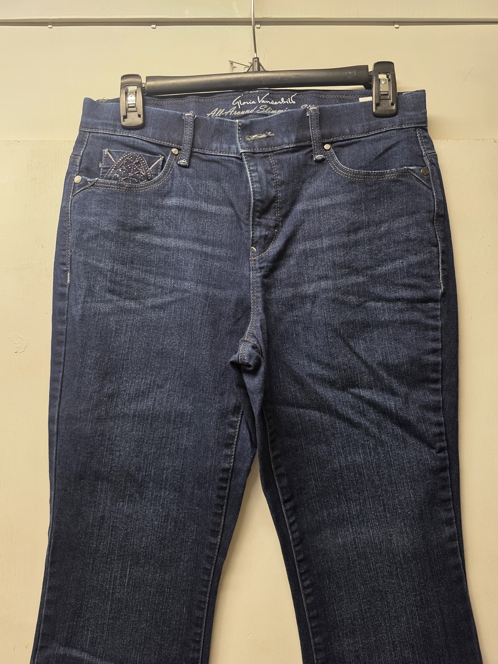 Gloria Vanderbilt Jordyn Jeans Womens 8P Curvy Barely Boot Dark Wash Stretch